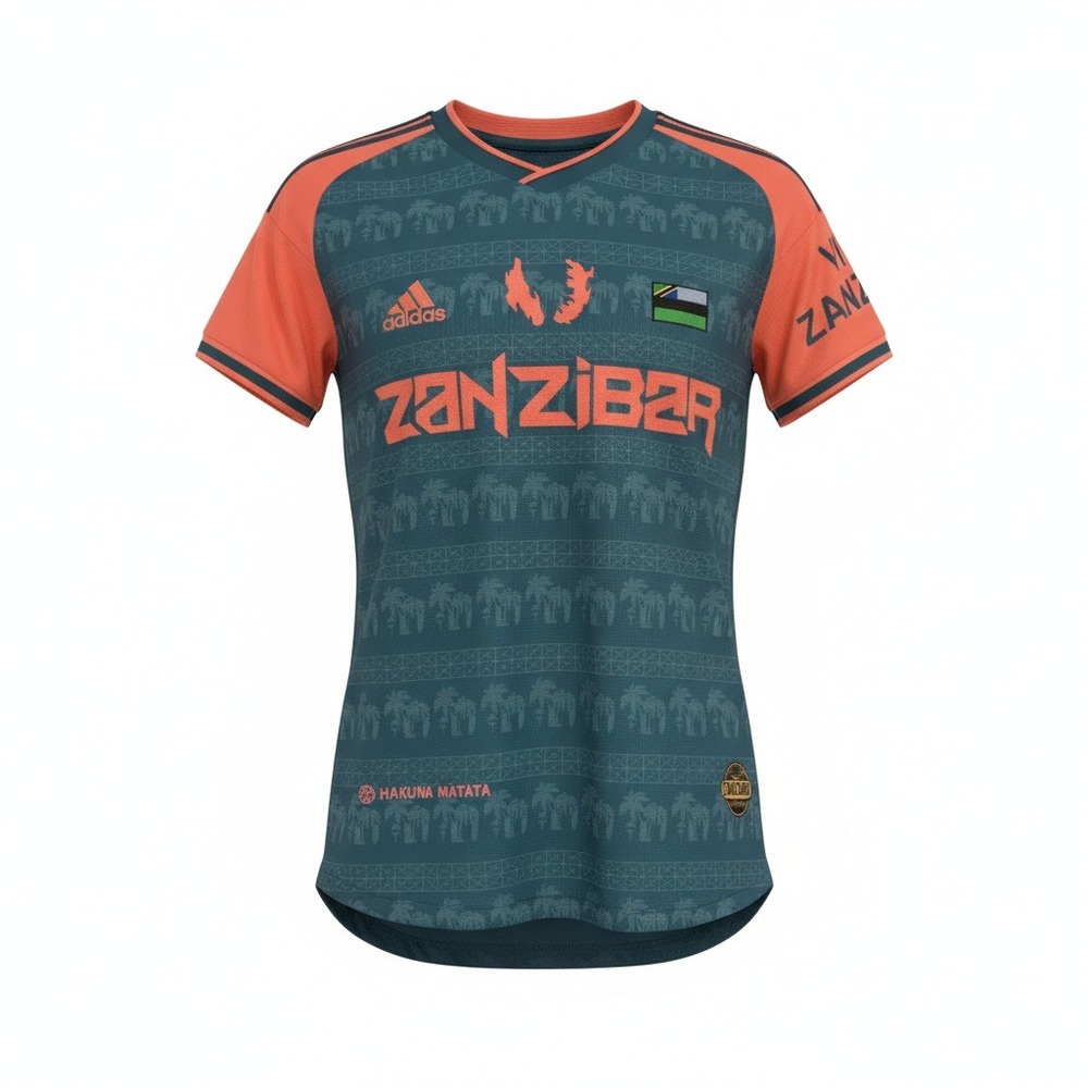 Adidas Zanzibar Soccer Jersey Shirt Mens Medium Slim Fit Hakuna Matata Palm Tree